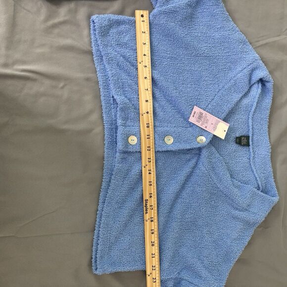 Wild Fable Women's Sz XL Cropped Cardigan Sweater Azure Blue Button Front New - Picture 5 of 6